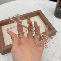 Gafas de ordenador antiradiación azul, artefacto de belleza femenina, cara grande, delgada, sin grados, ojos planos, miopía masculina 9371
