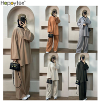 Ensemble deux pièces confortable pour femmes musulmanes, style Moyen-Orient, Dubaï, Turquie, doux, uni, ample, vêtements de prière, tenue décontractée quotidienne, printemps