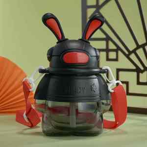 Vaso de Plástico con Diseño de Conejo de Dibujos Animados, Gran Capacidad, Correa Portátil, Botella de Agua para Adultos, Resistente a Caídas y Altas Temperaturas, con Resorte - Product Image 4