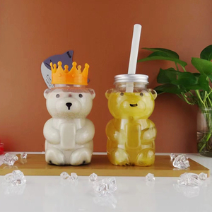 Botella <span class=keywords><strong>King</strong></span>, Envase Personalizable para Fruta en Forma de Oso, Botellas de Plástico Vacías para Jugos, Tapa de Rosca de Aluminio, Grado Alimenticio, PET, para Refrescos y Bebidas Energéticas - Product Image 1