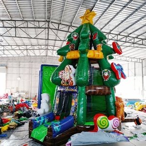 <span class=keywords><strong>Castillo</strong></span> Inflable con Forma de Árbol de Navidad, 6x5.4m, Casa de Brinco con Tobogán para Alquiler en Fiestas, Venta al Por Mayor - Product Image 3
