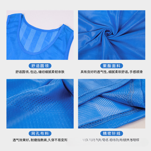 Cross-border Striped <b>Mesh</b> Training Vest Breathable Vest Numbered Clothing Custom Expansion Team Uniform Wholesale - Product Image 3