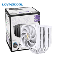 Refroidisseur de processeur Lovingcool haute performance avec double ventilateur ARGB de 120 mm, 6 caloducs, compatible avec les sockets LGA1700/1200 AM5/AM4, refroidisseur d'air LED