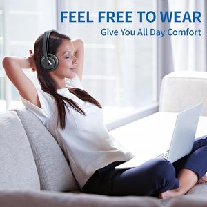 Casque de bureau sans fil AWATRUE EH11 5.0 + 2.4G avec microphone à réduction de bruit AI ENC, casque pour centre d'appels - Product Image 2