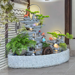 Fuente de Agua Decorativa con Rocas Artificiales Quanfangyuan 8101, Decoración de Jardín para Exteriores, Elemento Paisajístico Feng Shui - Product Image 2