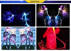 Kit fouet lumineux à fibres optiques LED à rotation libre à 360 degrés pour rave dance - Product Image 2