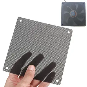 5pcs Computer Mesh 120mm Cuttable Black PVC Case PC Fan Dust Filter Dustproof Cover Chassis Dust Cover for Computer Cooling Fan