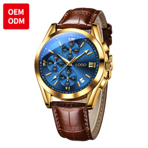 Montres à quartz classiques OEM 2872 pour hommes, étanches, bracelet en cuir véritable, boîtier en alliage de style antique, diamètre du cadran 40 mm - Product Image 1