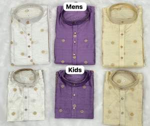 Venta al por mayor de Ropa Étnica para hombre de gran calidad Padre hijo Kurta pijama con seda de primera calidad para eventos tradicionales y ocasiones especiales - Product Image 5
