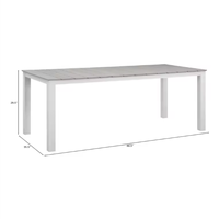 Table à manger rectangulaire en aluminium durable au design moderne pour cour, jardin, cuisine, hôtel, usage familial, mobilier d'extérieur