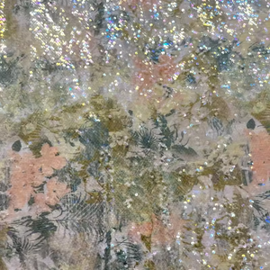 Оптовая продажа, полиэфирная гипюровая ткань с цифровой печатью, блестками, вышитая ткань с блестками, стрейч-сетчатая ткань с блестками для платья - Product Image 6