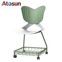Chaise de bureau ergonomique au design moderne avec roulettes pivotantes, dossier mi-haut, pour salle de réunion de bureau