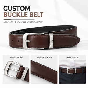 <span class=keywords><strong>Cintura</strong></span> Elegante <span class=keywords><strong>Marrone</strong></span> <span class=keywords><strong>Scuro</strong></span> Personalizzata con Fibbia in Lega di Zinco e Perno in Metallo Argentato per Uomo - Product Image 1