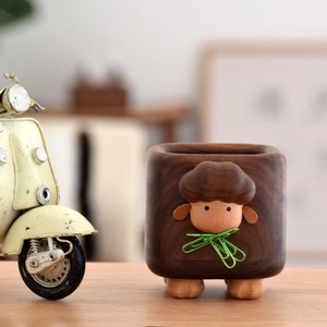 Black Walnut Wood <b>Pen</b> Holder Sheep Design Solid Wood Storage <b>Box</b> Office Desktop Ornament Gift Birthday Present - Product Image 3