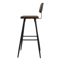 Offre Spéciale Rétro En Métal Jambes PU EN CUIR Haut Tabouret de Bar Chaise Haute Avec Dossier Repose-pieds