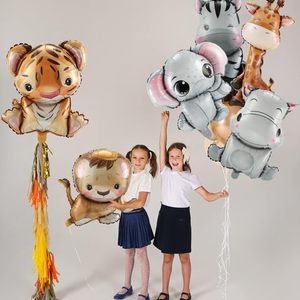 New Jungle Safari Globos de <span class=keywords><strong>cumpleaños</strong></span> Juego de 6 globos de aluminio para niños y niñas con diseños de animales y <span class=keywords><strong>Feliz</strong></span> <span class=keywords><strong>cumpleaños</strong></span> - Product Image 3