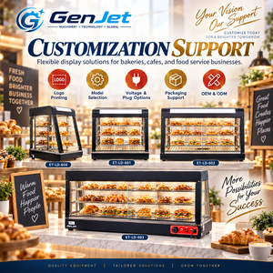 Vitrina Comercial Curva con Calefacción y Estantes de Varios Niveles para Panadería, Cafetería, Pastelería, Pizza y Servicio de Mostrador de Aperitivos - Product Image 2