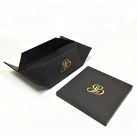 Emballage en carton biodégradable personnalisé avec logo en or imprimé, boîte cadeau pliable de luxe avec couvercle pour l'emballage de vêtements