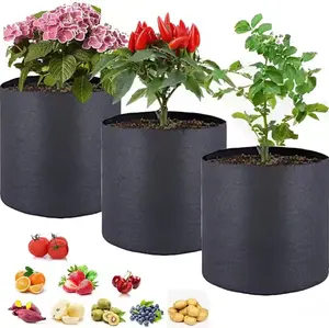 Наружные полиэфирные волокна дешевые нетканые черные растительные сумки для выращивания