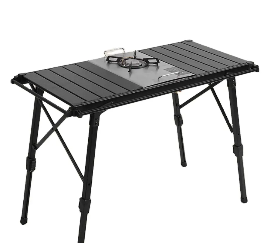 Draagbare Aluminium Opvouwbare Campingtafel Afneembaar Buiten Dineren Picknick Strand Vissen Barbecuetafel