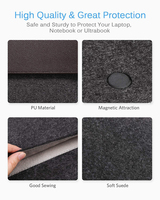 Étui pour ordinateur portable en cuir PU personnalisé en gros, sacoche pour tablette en feutre, sac de transport durable, étui pour ordinateur portable en feutre avec couvercle à fermeture