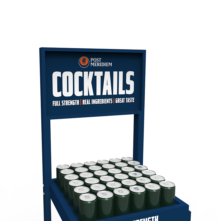 Modern Pine Wood 5-Layer Cocktail & Wine Display Stand with Wheels Easy Assembly Carton Packed for Wine Stores — view 2