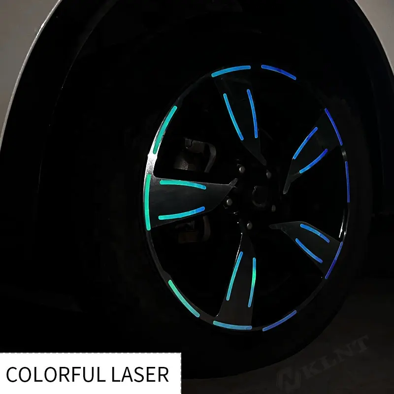 Nuovo articolo alla moda 20 pezzi decalcomanie per ruote auto adesivo riflettente Laser