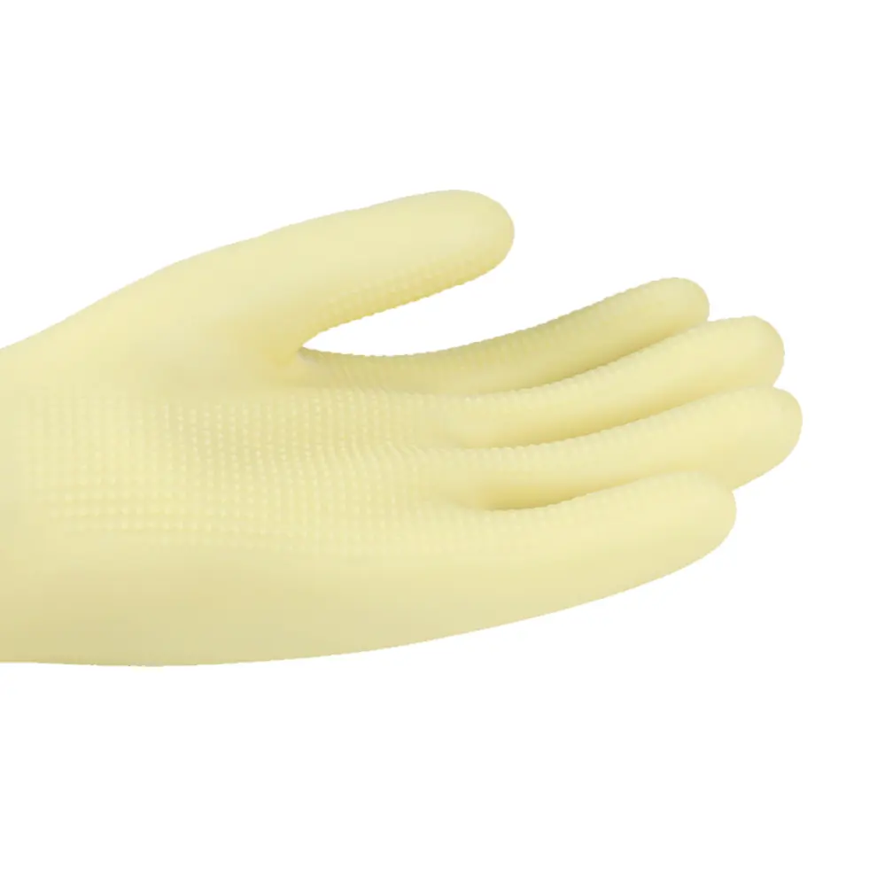工業用ゴム天然ラテックス酸および耐アルカリ性手袋低価格安全ブラック化学防食滑り止め