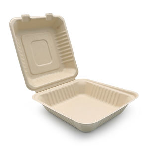 Boîte à emporter en pulpe de canne à sucre biodégradable super rigide à 1 compartiment, résistante à la graisse, pour <span class=keywords><strong>sushi</strong></span>, nouilles, <span class=keywords><strong>menu</strong></span> - Product Image 2