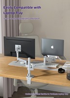 H11G VESA 75*75mm Gris Vertical 17-36 Pouces Double Écran Réglable Montage Flottant Moniteur Bureau Bras Support Support