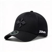 Casquette de golf et de baseball personnalisée haut de gamme à motif trèfle géométrique avec broderie 3D noire en relief