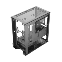 Airflow GAME Mid Tower Gaming PC Chassis Mini Micro-ATX Gamer Case with Side Panel Window and Water Cooling Support