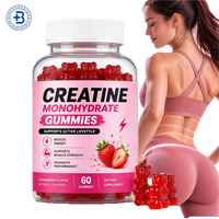 Gummies de créatine monohydrate 5g certifiées GMP pour femmes, 60 unités, 2 par portion, soutien musculaire, vente en gros OEM