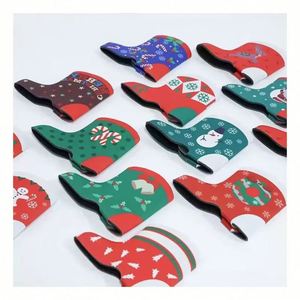 Funda térmica de neopreno de moda para botellas de cerveza y termos, diseño de botas navideñas personalizadas, en stock - Product Image 2