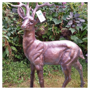 Figurine d'animal antique décor de jardin artisanat et accessoires fournitures d'événement décoration de vacances de noël taille réelle renne en bronze - Product Image 1