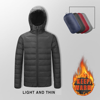 Haute qualité léger hiver hommes vêtements à capuche duvet de canard doudoune pour hiver coton tissu