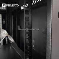 Rak Server Pusat Data 19 Inch 4U/6U Mini Kabinet Jaringan Dinding Kompak, Baja SPCC dengan Pintu Kaca Tempered untuk Kantor Kecil