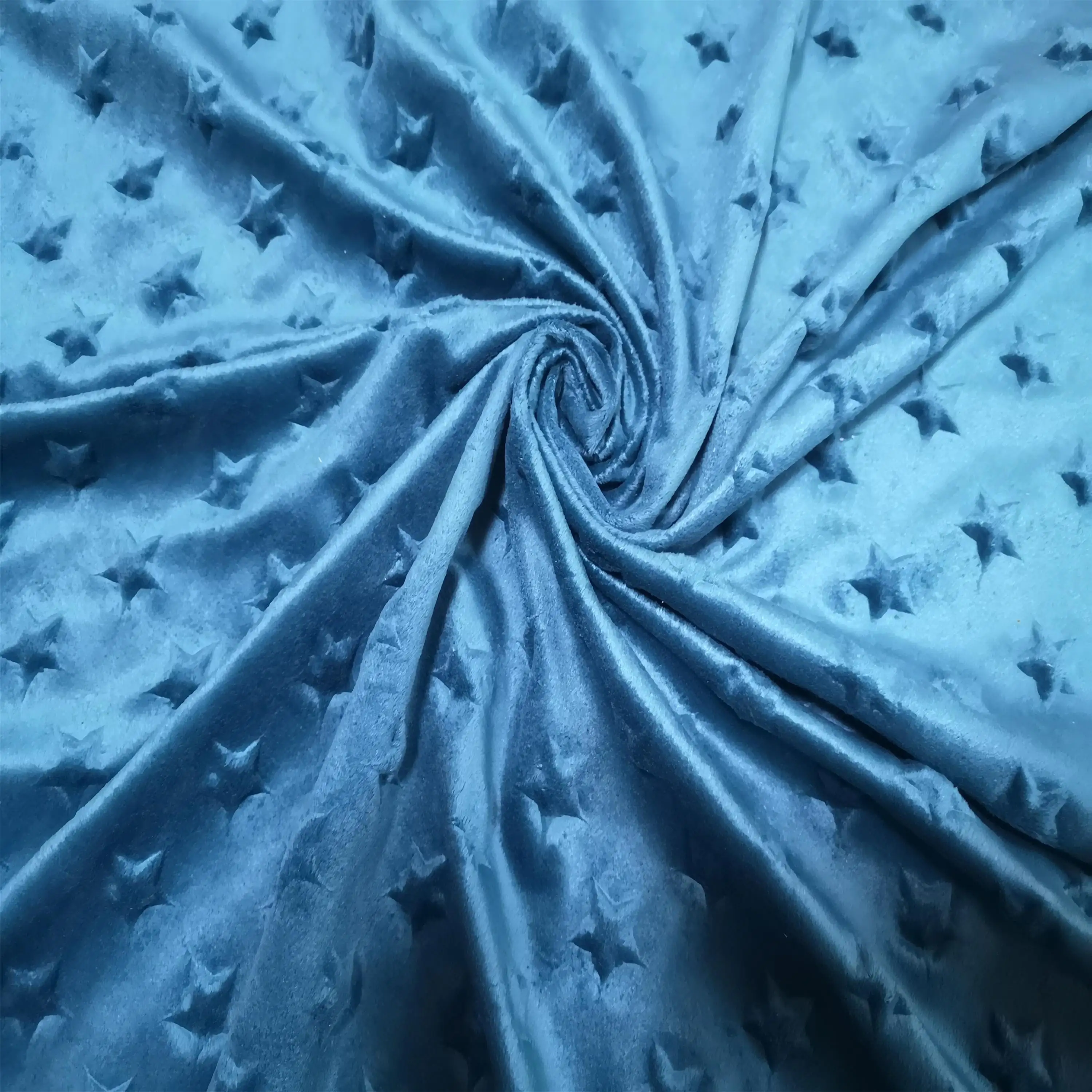 2023 vente chaude en relief Minky Dot velours tapisserie d'ameublement canapé velours tissu avec étoiles gaufrage