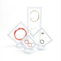 Boîte transparente en gros pour bijoux, présentoir flottant pour bijoux, boîte d'emballage en film PE pour collier, bracelet, bague, étui cadeau