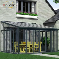 Nouvelle Arrivée 2025 – Véranda Moderne Rétractable en Alliage d'Aluminium et Verre pour Villa, Écologique, Double Chambre, pour Parc Extérieur