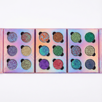 Palet Eyeshadow 12 Warna dengan Kotak Pink, Bubuk Eyeshadow Kering Campuran Marmer, Pigmen Optik Kustom, Hasil Akhir Berkilau