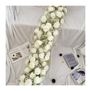 Composition florale artificielle <span class=keywords><strong>de</strong></span> roses blanches CQ61 pour Noël, Pâques, fêtes, mariages, centres <span class=keywords><strong>de</strong></span> table floraux, décorations - Product Image 3