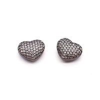 Perles entretoises en forme de cœur en laiton plaqué or 18 carats avec micro-incrustation de zircone cubique et pavé de diamants pour la création de bijoux DIY
