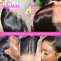 Perruque frontale en dentelle HD densité 250% en gros, cheveux humains lisses, cheveux vierges bruts SDD, effet peau indétectable, perruque complète en dentelle