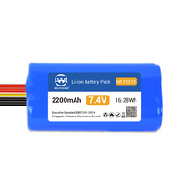 Batterie rechargeable personnalisée 18650 2s1p 7.4v Li-ion, pack de batteries 2200mah 2600mah pour haut-parleur portable