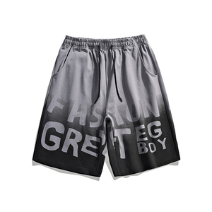 Pantalones cortos informales de verano para hombre, todo en uno, moda, Color degradado, letras impresas, cinco puntas, cómodos, holgados, cintura elástica - Product Image 1