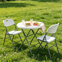 Table ronde pliable en plastique HDPE pour événements de mariage, jardin et extérieur – Vente en gros