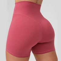 Shorts de yoga et de fitness taille haute HUACHEN, effet push-up en V, personnalisables, pour femmes, shorts de cyclisme de gym, shorts de compression, vêtements de sport