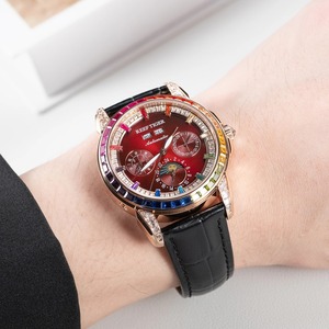 REEF TIGER RGA1988 <span class=keywords><strong>Orologio</strong></span> <span class=keywords><strong>Automatico</strong></span> da Uomo Multifunzione con Fasi Lunari, Cassa <span class=keywords><strong>in</strong></span> <span class=keywords><strong>Oro</strong></span> Rosa, Lunetta con Diamanti Arcobaleno e Cinturino <span class=keywords><strong>in</strong></span> Pelle, Stile Classico e Alla Moda - Product Image 6
