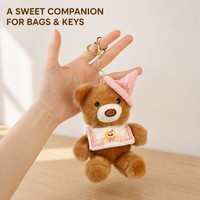 Plüsch-Schlüsselanhänger Teddybär mit Zaubererhut, Niedlicher Kawaii Taschenanhänger, Weich und Kuschelig, Großhandel, Kundenspezifisch OEM ODM